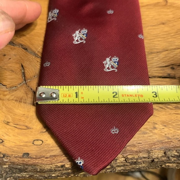 VINTAGE UNICORNS CREST HERALDIC ROYALTY EMBROIDERED NECKTIE - Picture 9 of 12